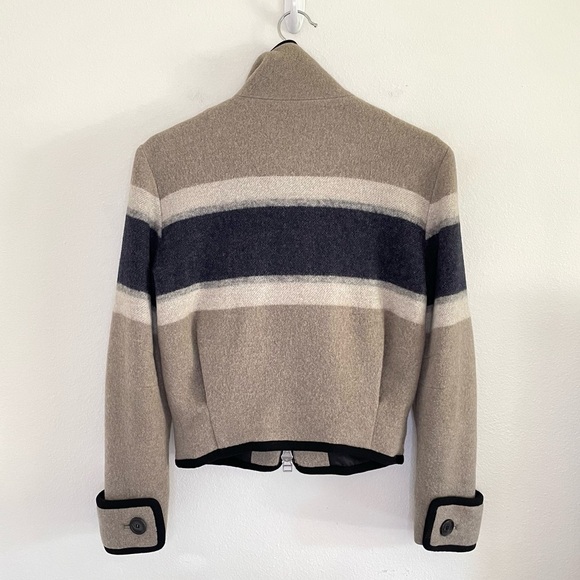 Veronica Beard Ella Blanket Jacket Striped Wool Blend Zip Toggle Closure XS - Picture 8 of 16
